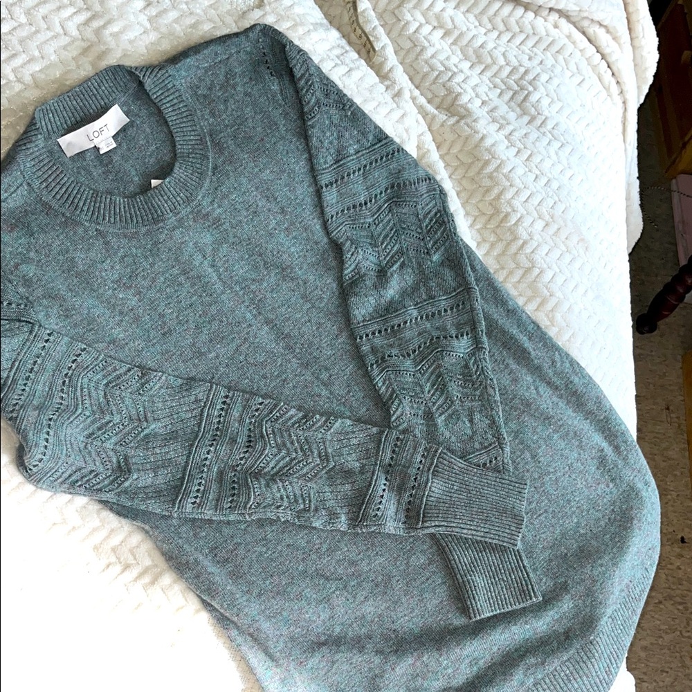 Like New LOFT Teal Crewneck Sweater,XS